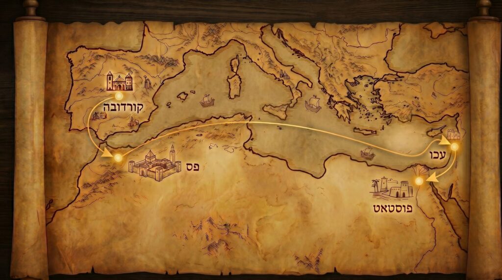 הרמב"ם – רבי משה בן מימון — מפה היסטורית