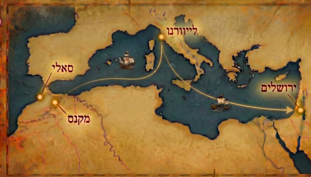 אור החיים הקדוש – רבי חיים בן עטר — מפה היסטורית
